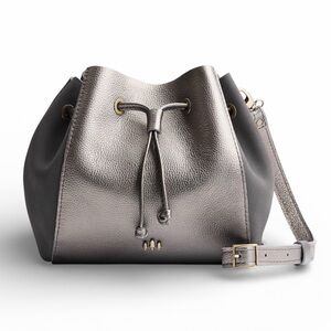 PORTLAND LEATHER Nest Bucket Bag Stardust Smoke Grey
